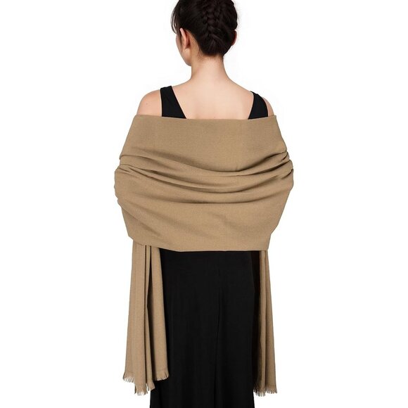 🆕 Women Brown Wedding Evening Dress Pashmina Shawl Winter Foulard Femme Wraps - Picture 1 of 7
